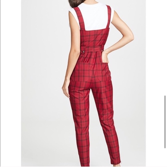 WeWoreWhat Moto Overalls in Red Plaid - Picture 14 of 16